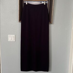 ST. JOHN Evening Pencil Maxi Knit Skirt Elastic Waist Deep Purple Women's Size 8